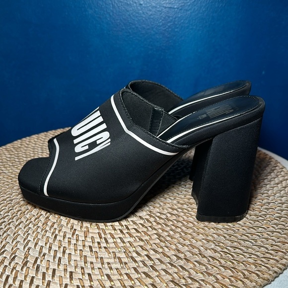 Women’s Juicy by Juicy Couture J-Girly Black Slip On Sandals Open Toe Block Heel - Picture 4 of 8
